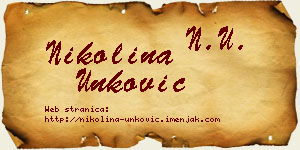 Nikolina Unković vizit kartica